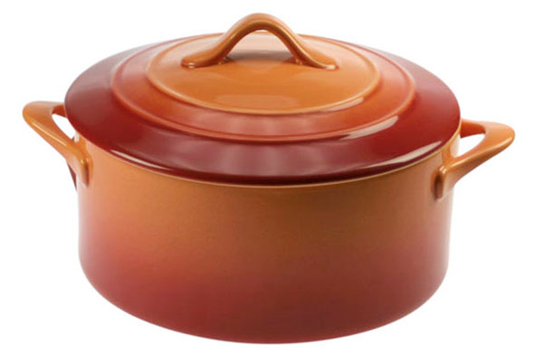 Cassolette ronde +couv.D10xH5cm - 20cl - Orange